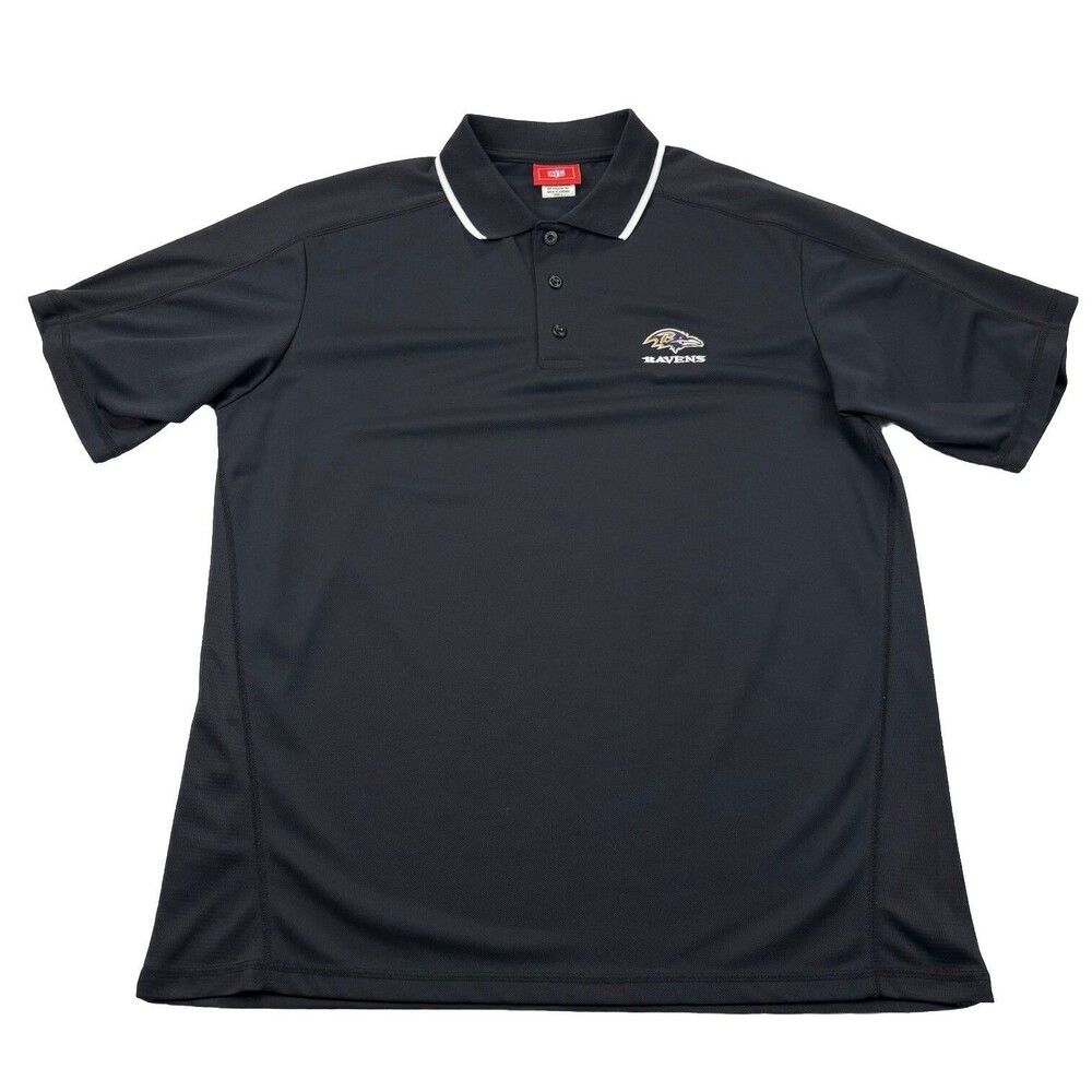 Vintage Baltimore Ravens Golf Polo Shirt Mens Large Black Short Sleeve
